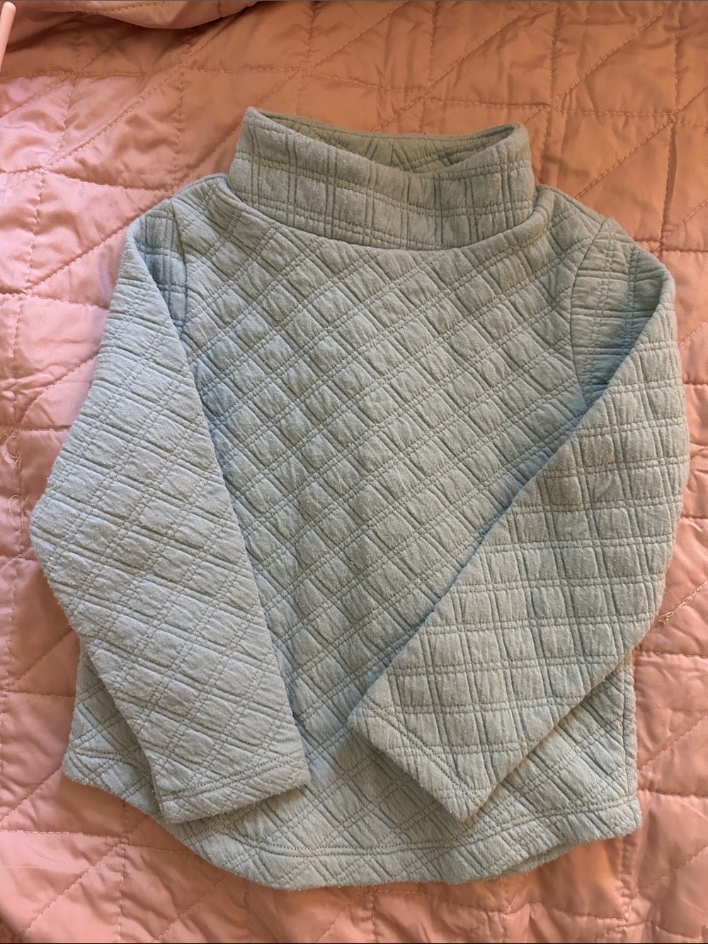 Crewcuts Quilted Light Blue Turtleneck Pullover